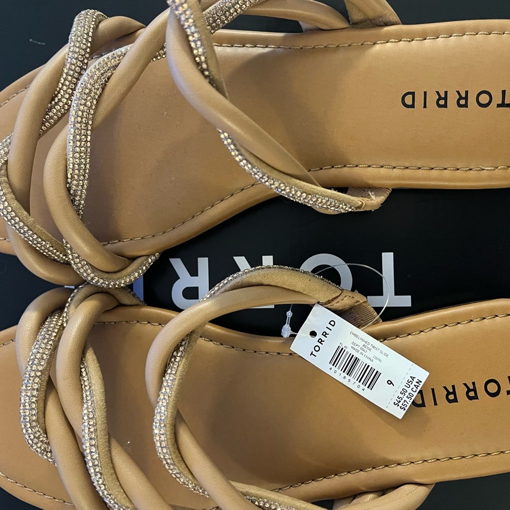 Torrid Beige Sandals with Sparkling Details